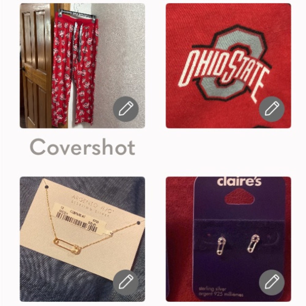 OHIO State Lounge pant loose Small+925 sterling🧷necklace+NOC Claire’s studs